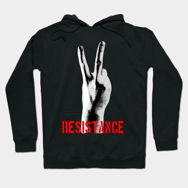 Resistance Two Fingers Hoodie by artpirate